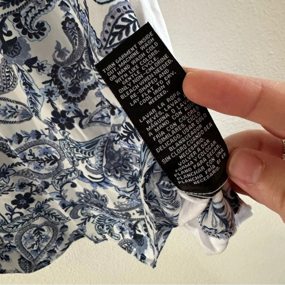 Zac & Rachel Boho Blue Floral Paisley Top Relaxed Fit Plus 3X #1835048A NEW - Picture 9 of 12